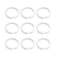 thumbnail image 1 of 24pcs O-shaped Shower Curtain Hooks Large Bath Drape Loop Rustproof Plastic Rings Glide Rings Hangers (White), 1 of 7