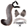 thumbnail image 1 of Conjunto de 3 piezas para disfraz de cosplay, orejas de gato QinRuan y cuello de piel, 1 of 6