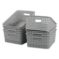thumbnail image 1 of Kiddream Plastic Weave Storage Basket, 6-pack Grey Organizing Bin, 1 of 4