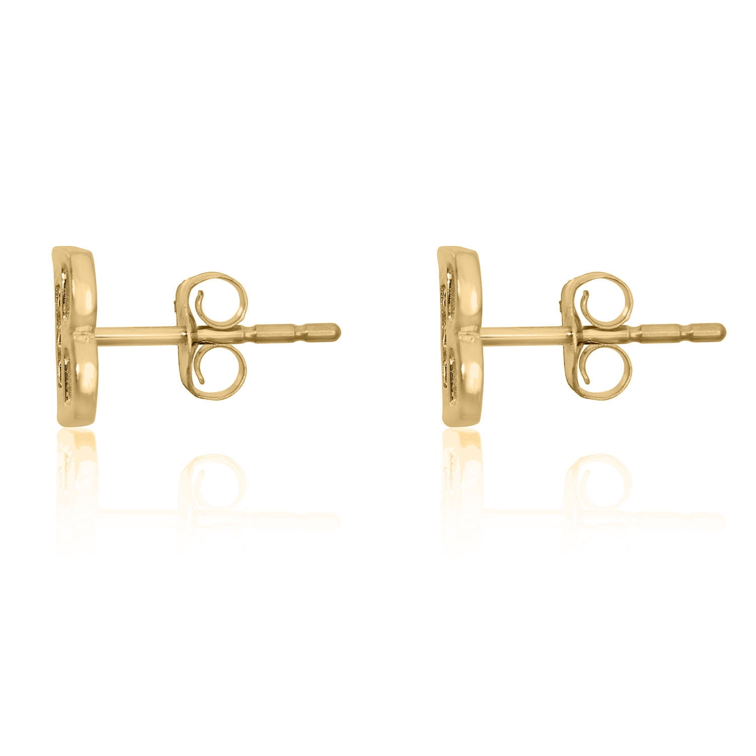 AVORA 10K Yellow Gold Simulated Diamond CZ Initial "B" Stud Earrings