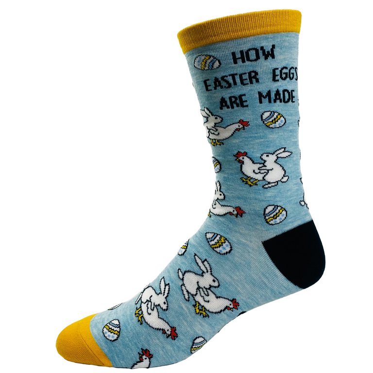 Men's How Easter Eggs Are Made Socks Funny Easter Bunny Chicken Novelty Graphic Footwear