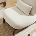 thumbnail image 7 of Morden Fort White Cloud Boucle Chair with Crescent Wood Legs, Tilt Back Armless Accent Chair with Thick Cushion, 7 of 7