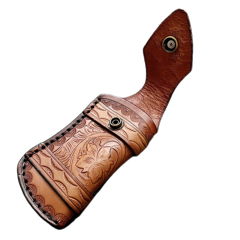 4.7'' Knife Sheath,Leather Knife Pouch w/ Snap Closure Belt Loop for Folding Knife Pocket Knife