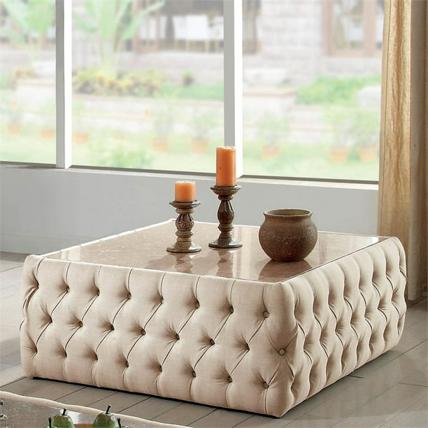 Square upholstered coffee table deals