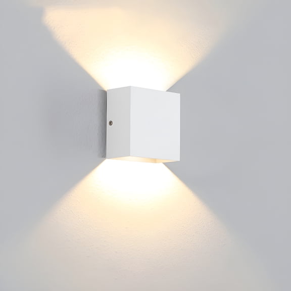 HIBIBUD Modern LED Wall Sconce Lighting Fixture Lamps 6W Warm White/White 3000K Up and Down Indoor Plaster Wall Lamps for Living Room Bedroom Hallway Home Room Decor