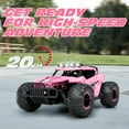 thumbnail image 4 of Tecnock Pink RC Car 1/16 Scale Remote Control Car for Girls, High Speed 20+ KM/H All Terrains Rc Monster Truck with Two Rechargeable Batteries & Head Chassis Lights Gift Toy for Kids Adults, 4 of 8