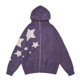 thumbnail image 3 of Suéter de punto tipo cárdigan con diseño de estrella retro de moda, abrigo con capucha para hombres y mujeres, moda de otoño e invierno, 3 of 6