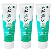 Radius Usda معجون أسنان النعناع العضوي 3 عد ، 3 أوقية ، غير سام ، مصمم لتحسين صحة اللثة والمساعدة في منع التجاويف