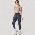 thumbnail image 6 of Women's Seamless Ribbed High Waist Full Length Leggings with Compression Fit - Large, Black, 6 of 7