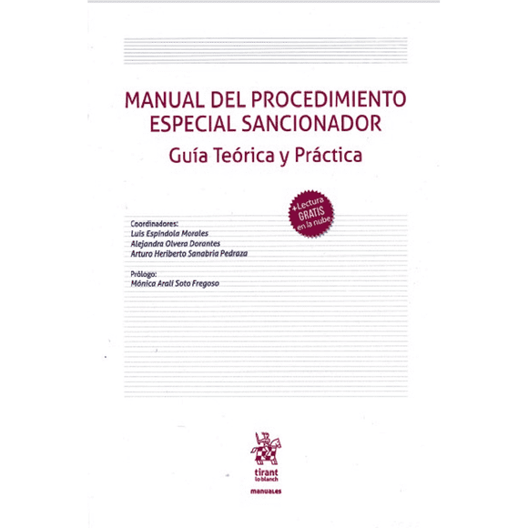 Libro Manual Del Procedimiento Especial Sancionador Guia Teorica Y Practica Tapa Blanda, Autor Luis Espindola Morales, Editorial Tirant Lo Blanch