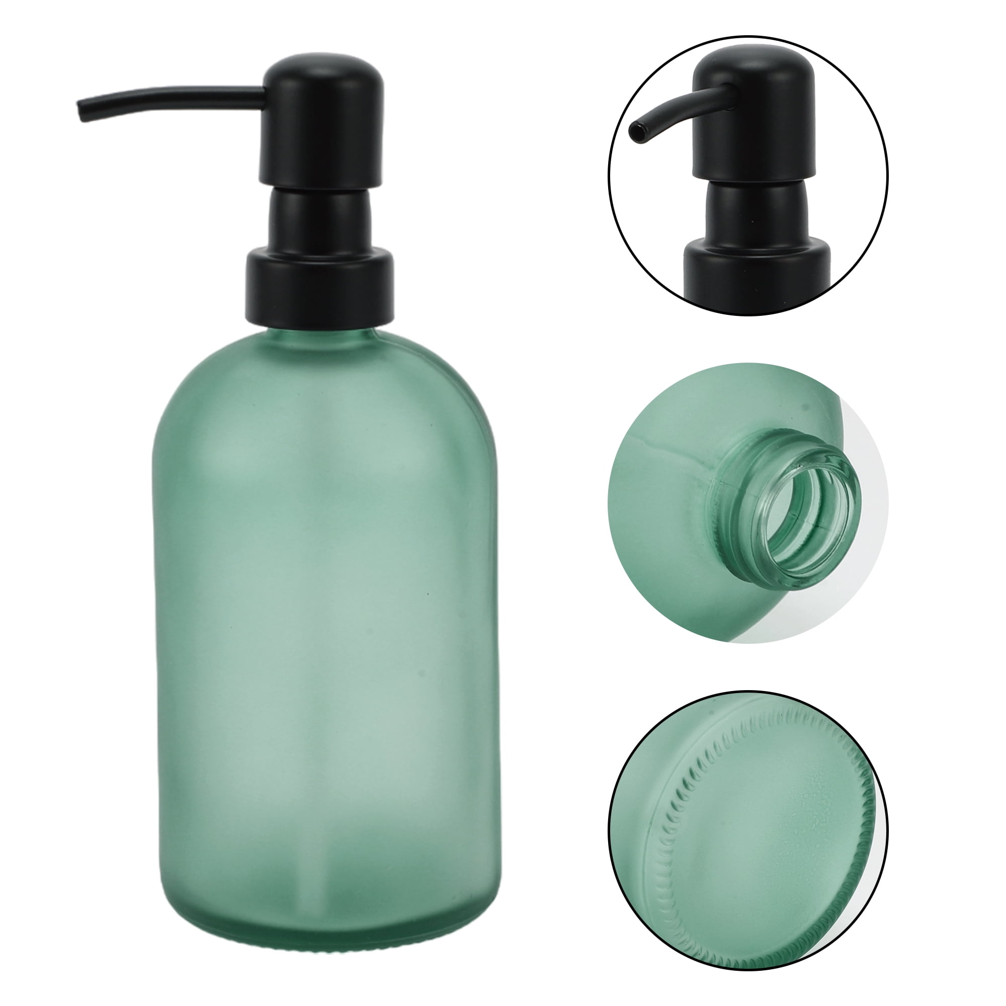 Unique Bargains 1 Pc Simple Cylindrical Soap Pump Dispenser for Hotel 400ml Lake Blue Black
