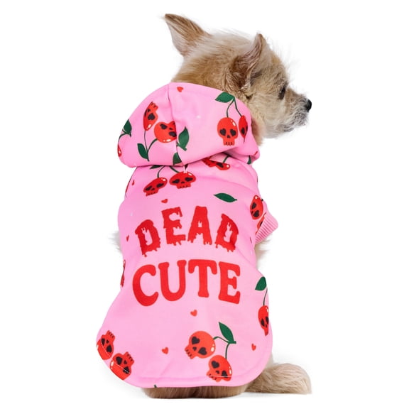 Vibrant Life Halloween Hoodie for Dogs and Cats, Dead Cute, Pink, XS
