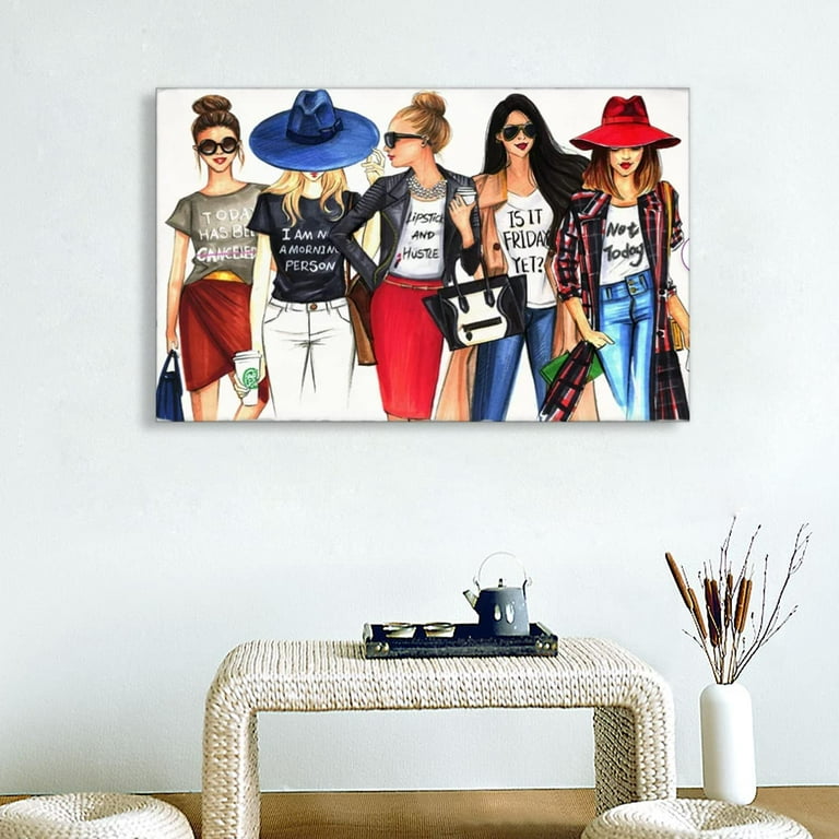 Girls Bedroom Canvas Wall Art Confidence Fashion Gifts Picture
