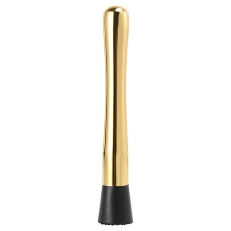 

Stainless Steel Ice Crushed Bars Ice Muddler Cocktail Mixer Lemon Muddler Cocktail Bar Tool Wine Swizzle Stick (Golden)