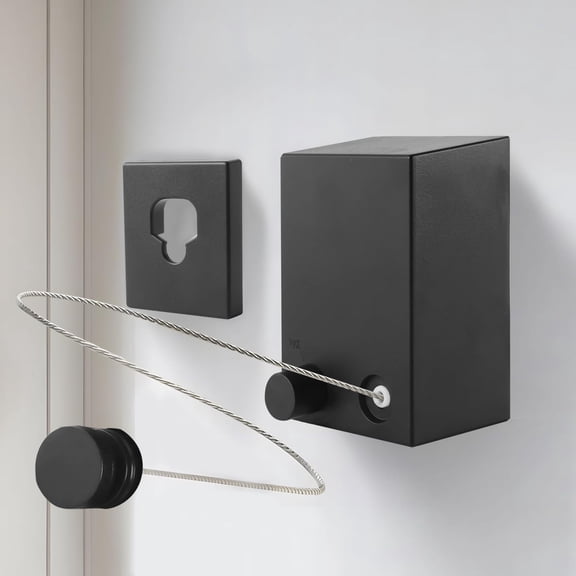 Remiawy Retractable Clothesline Indoor, 13.7 Feet Clothes Drying Laundry Line Non-Sagging Heavy Duty, Wall Mounted Drying Rack Clothing Line, Grey