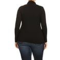 thumbnail image 4 of Women's Plus Size Casual Fitted Long Sleeve Solid Turtleneck Sweater Top, 4 of 5