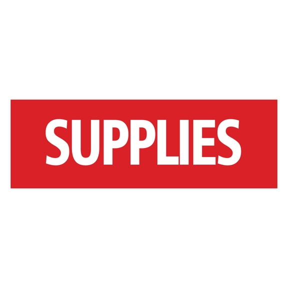 Signs ByLITA Basic Supplies Sign (Red) - Large