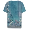 thumbnail image 5 of Summer Tops for Women Neck Buttons Dressy Geometric Print Tshirt Short Sleeve Spring Casual Tees, 5 of 5