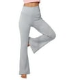 thumbnail image 2 of felwors Black Flare Yoga Pants for Women - Soft High Waist Bootcut Leggings Tall & Long Bootleg Pants for Women Grey, XL, 2 of 8