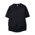 thumbnail image 3 of VSSSJ Men's Mock Turtleneck Knit Tops Short Sleeve Slim Fit Knitted Shirt Casual Breathable Classic Basic Solid Color Tee Shirts Black M, 3 of 4