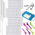 thumbnail image 1 of wonima02 Hair Styling Kit: 48 Hair Perm Rods Plastic Cold Wave Rods, 2 Steel Pintail Combs, 350 Perm Papers, 6 Duck Bill Clips for Hairdressing Styling(White), 1 of 1
