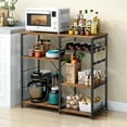 thumbnail image 6 of Wellynap Kitchen Baker's Rack, Coffee Bar Cabinet, Microwave Stand 3-Tier Bakers Racks for Kitchens with Storage, Vintage Brown, 6 of 10