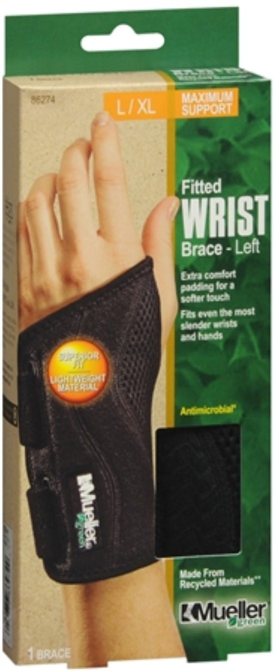 Mueller Green Fitted Wrist Brace Left L/XL [86274] 1 Each (Pack of 2