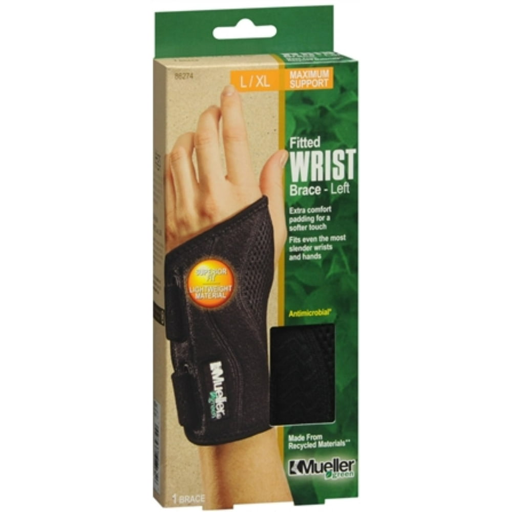 Mueller Green Fitted Wrist Brace Left L/XL [86274] 1 Each (Pack of 2