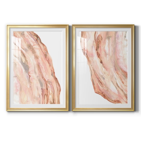 Wexford Home Rose Quartz I Premium Framed Print, 30.5" x 42.5" - Ready to Hang, Gold (Set of 2)