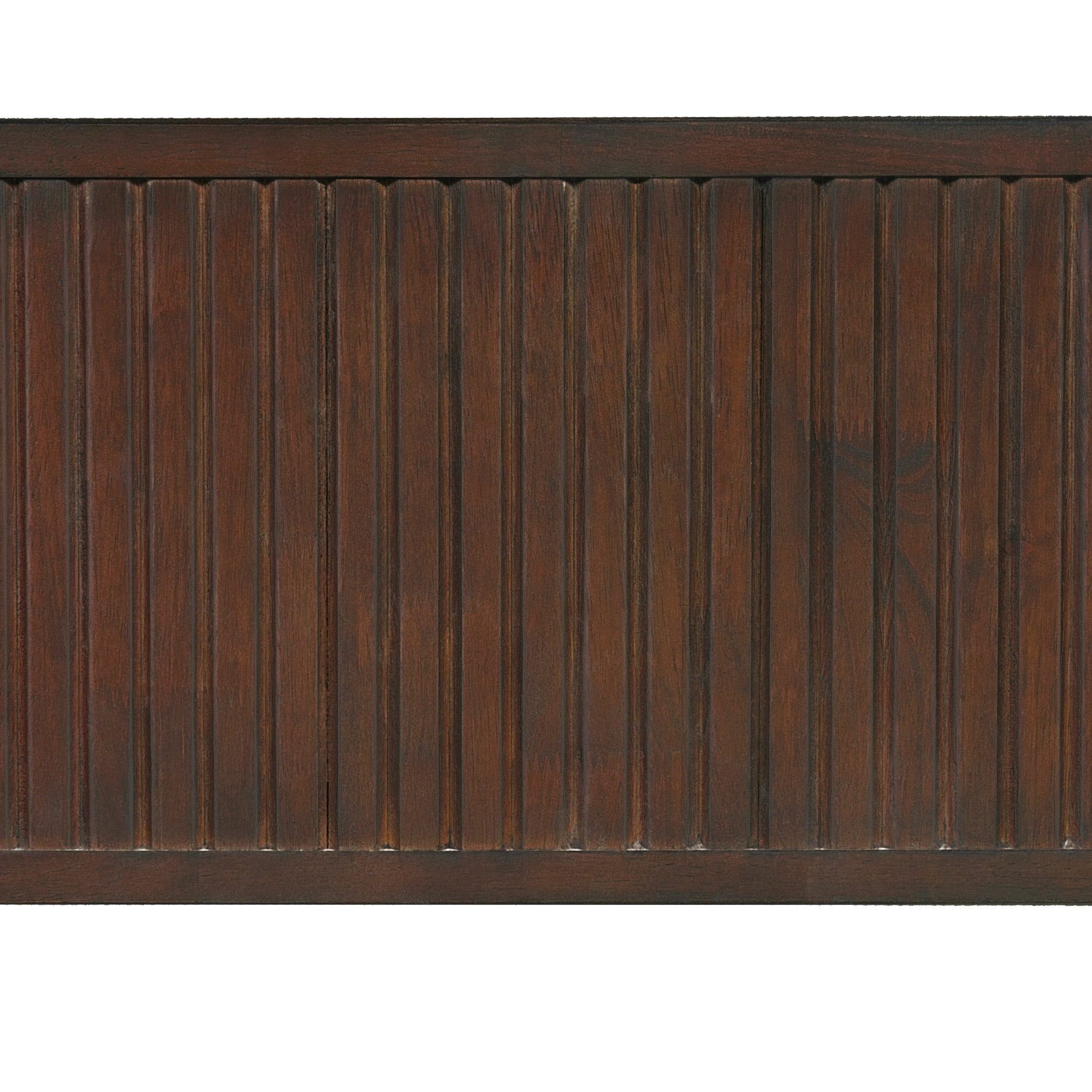Christopher Knight Home Modern Platform Bed Frame with White Fabric Headboard, Queen Size, Dark Walnut