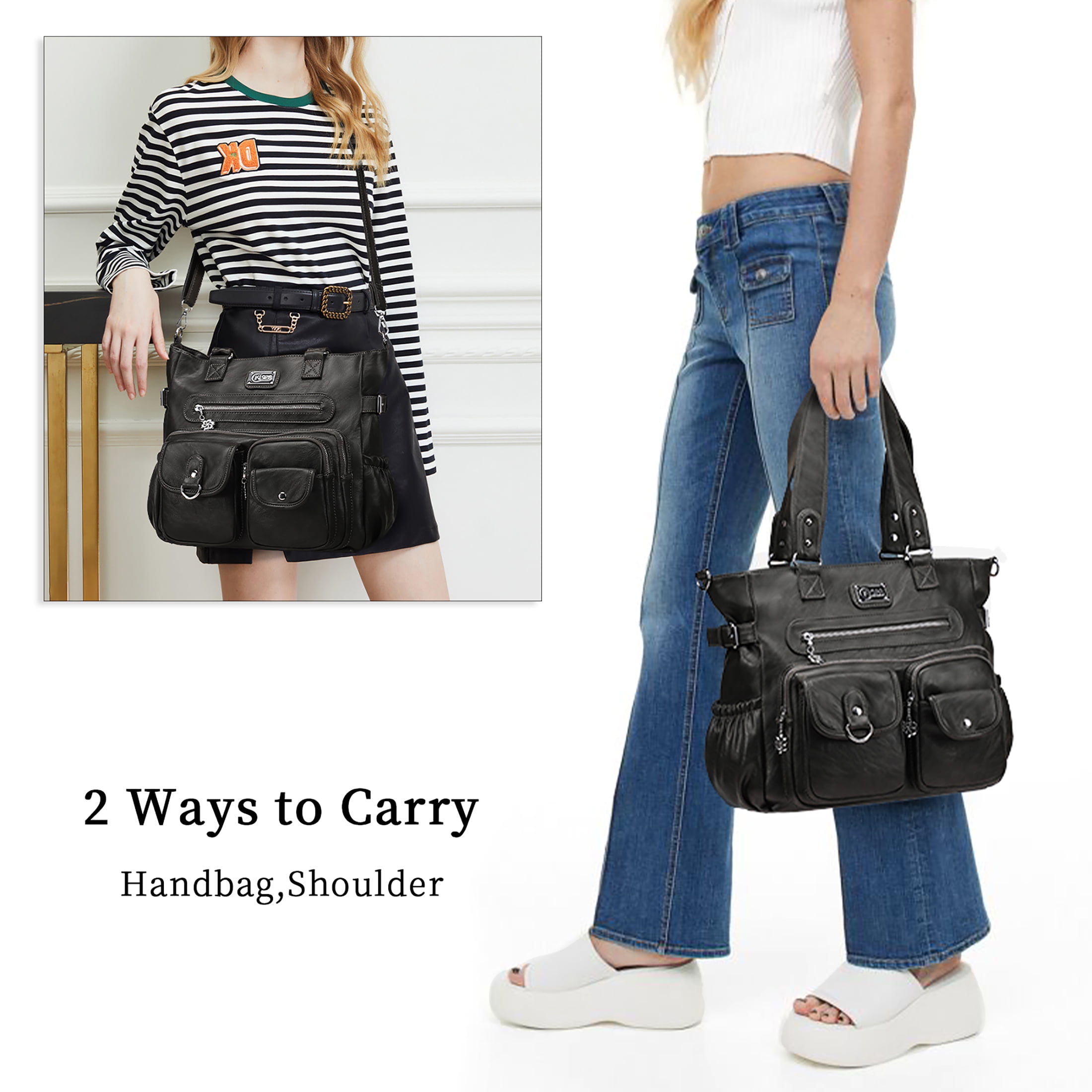 KL928 Large Purses for Women Shoulder Handbags Large Crossbody Hobo Bag for Women(Charcoal Gray)