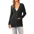 thumbnail image 1 of Suéter cárdigan casual INSPIRE CHIC para mujer, tejido trenzado, largo, de moda, otoño invierno, XS, negro, 1 of 6
