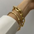 thumbnail image 2 of Eslabones De Cadena De Metal De Color Dorado, Brazalete Creativo De Bambú, Nueva Moda 2020, Brazalete Punk Para Mujer 2 Unids/Set Cateissary AP006529-01, 2 of 6