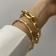 thumbnail image 2 of Eslabones De Cadena De Metal De Color Dorado, Brazalete Creativo De Bambú, Nueva Moda 2020, Brazalete Punk Para Mujer 2 Unids/Set Monstrate AP006529-01, 2 of 6