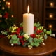 thumbnail image 1 of Corona Navidea Con Velas, Bayas Rojas Y Doradas, Pias Y Follaje, Centro De Mesa Para Velas, Ramas De Pino Artificiales, Para Decoracin De Mesas Festivas Y Bodas, 1 Unidad, Rojo Y Dorado., UKHBMC, 1 of 8