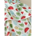 thumbnail image 6 of Infant Baby Girl 2Pcs Summer Outfits Sleeveless Fruit Print Smocked Romper Dress with Headband Set, 6 of 9