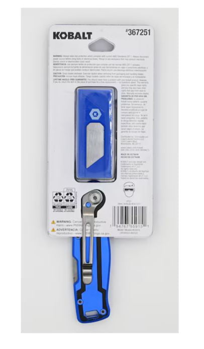 3 PACK Kobalt Lockback 3/4-in 11-Blade Folding Utility Knife