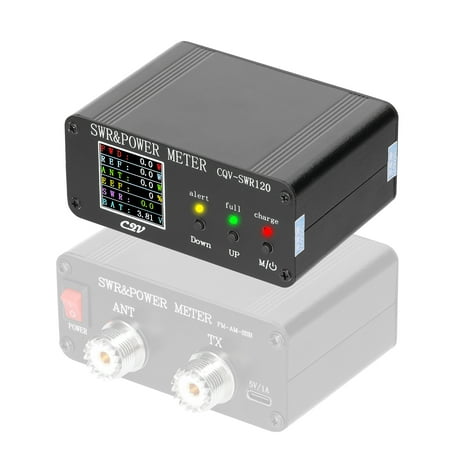 

Htovila 1.8MHz-54MHz Standing-waves Meter 240 * 240 Full Color Digital LCD Display SWR Short Waves Meters 0.5-120W Power Watt Meter