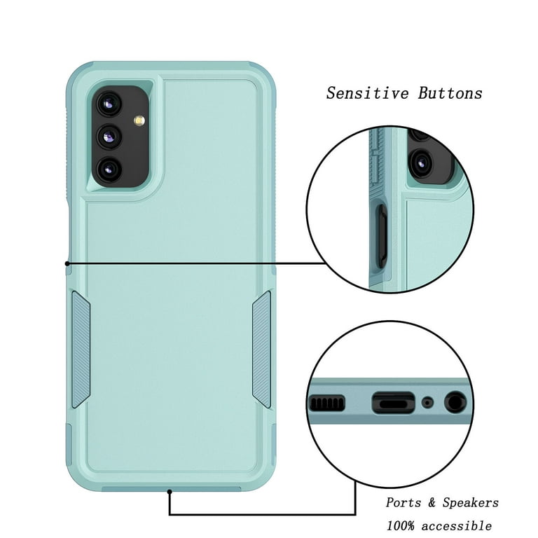 For Samsung Galaxy A14 5G Case ,Sturdy Phone Case for Galaxy 14 5G 6.6 inch  ,Takfox Shockproof Protection Heavy Duty Armor Hard Plastic & Rubber Rugged  Bumper 2-in-1 Case Cover ( Turquoise ) 