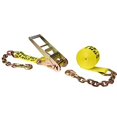 thumbnail image 2 of US Cargo Control 3 Inch x 20 Foot Heavy Duty Yellow Ratchet Strap with Chain Extensions, 2 of 4