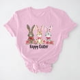 thumbnail image 1 of UPPADA Easter T-Shirts pour Femmes à Imprimé d'Oeufs Happy Easter Graphique Bunny Rabbit Mignons T-Shirts à Manches Courtes Décontractés Crewnekc T-Shirts d'Été Basiques Coupe Régulière Chemises Rose,P, 1 of 5