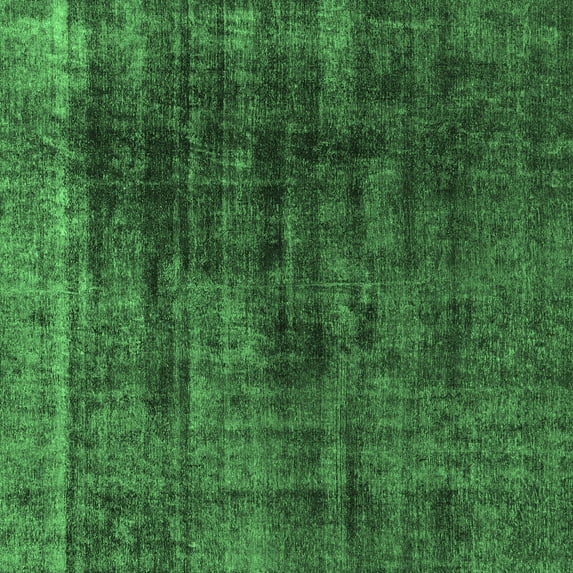 Ahgly Company Indoor Square Abstract Emerald Green Modern Area Rugs, 5' Square