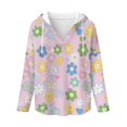 thumbnail image 5 of DISNIMO Floral Printed Sweatshirts for Women Long Sleeve Hoodies Waffle V Neck Pullover Tops Fall Winter Outfits, S, 5 of 7