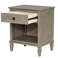 thumbnail image 2 of JERFIT Victoria Industrial Nightstand, Reclaimed Wood Look Bedside Table with Drawer and Shelf, Grey Oak Finish, 2 of 10