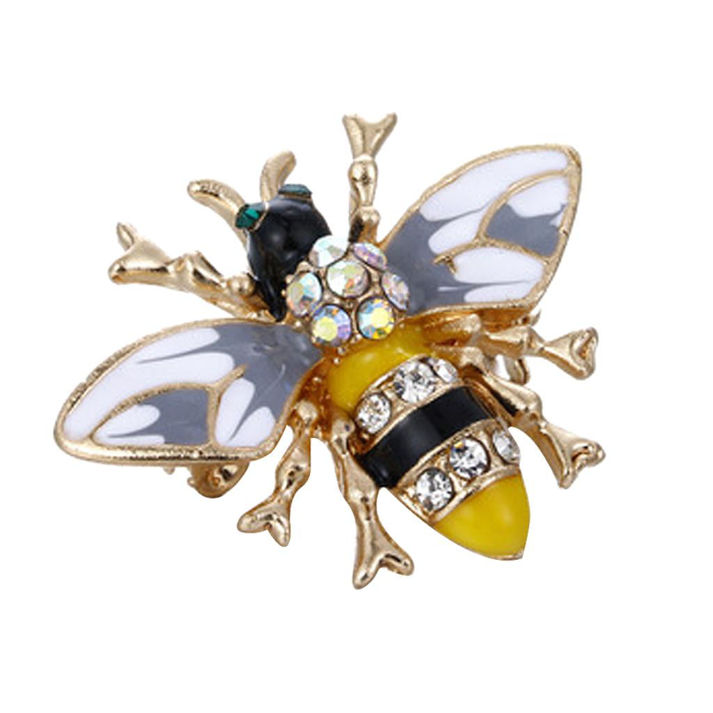 Unique Women Honey Bumblebee Bee Crystal Pendant Chain Necklace TS 