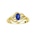 thumbnail image 1 of RYLOS Rings for Women 14K Gold Plated Silver Ring Classic Style Birthstone Ring 6X4MM Gemstone & Diamonds Blue Star Sapphire B Jewelry for Women Size 5, 1 of 7