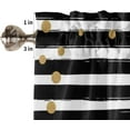 thumbnail image 5 of Black White Sriped Kitchen Curtain 24 Inch Length Small Short Cafe Tiers Curtains Drape, 2 Panel Window Treatment Rod Pocket Drapery Panels Curtains, School Geometric Fruit Bow Polka Dot 27.5x24, 5 of 5