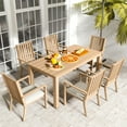 thumbnail image 5 of May in Color Aluminum 7 Pieces Patio Dining Sets, Outdoor Dining Table with 6 Chairs, Outdoor Patio Dining Furniture Set with Removable Cushion for Lawn, Garden, Backyard, Brown, 5 of 9