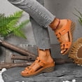 thumbnail image 2 of Women's Wedge Sandals Open Toe Slip On Wide Width Slides Breathable Non Slip Summer Walking Wedges Slippers Orange Size 6, 2 of 9