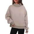 thumbnail image 3 of Shirts for Women Loose Medium Style Long Sleeve Round Neck T Shirt Base Workout Plus Size Solid Color Tops With Pockets Sweatshirt for Women, 3 of 10